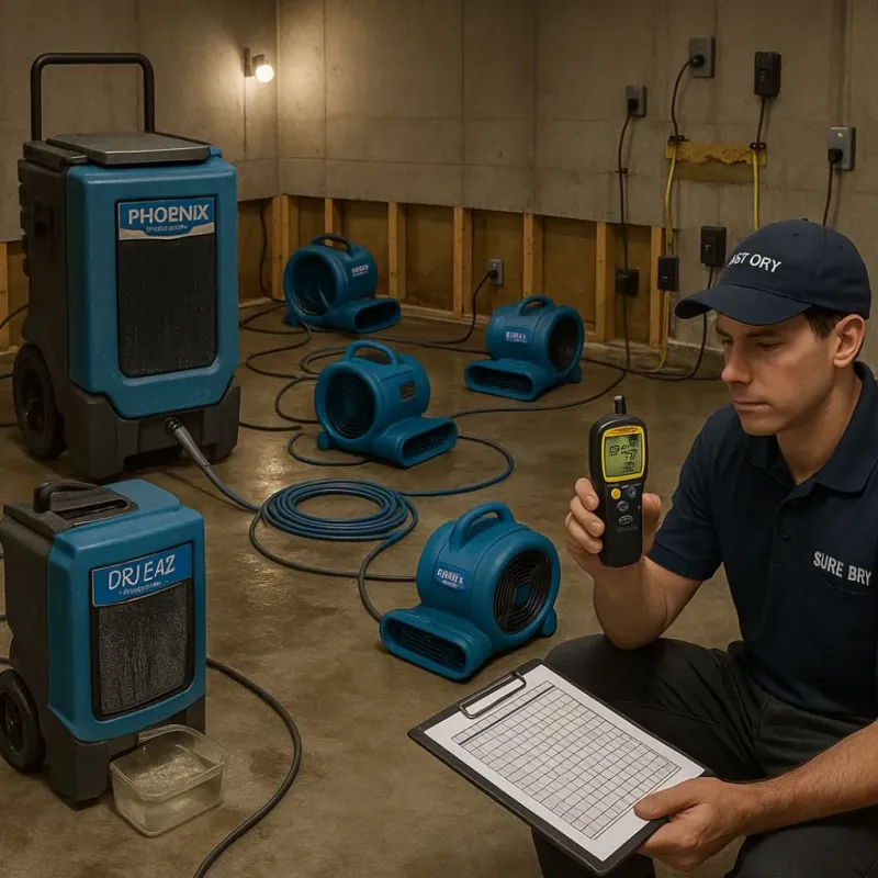 Structural Drying and Dehumidification process in Vernon Parish, LA